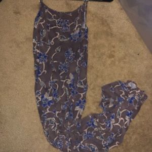 Grey and blue floral maxi dress